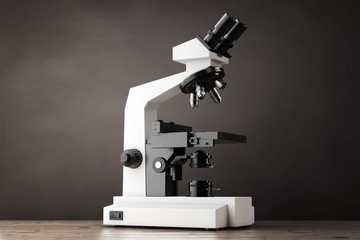 Modern Laboratory Microscope. 3d Rendering
