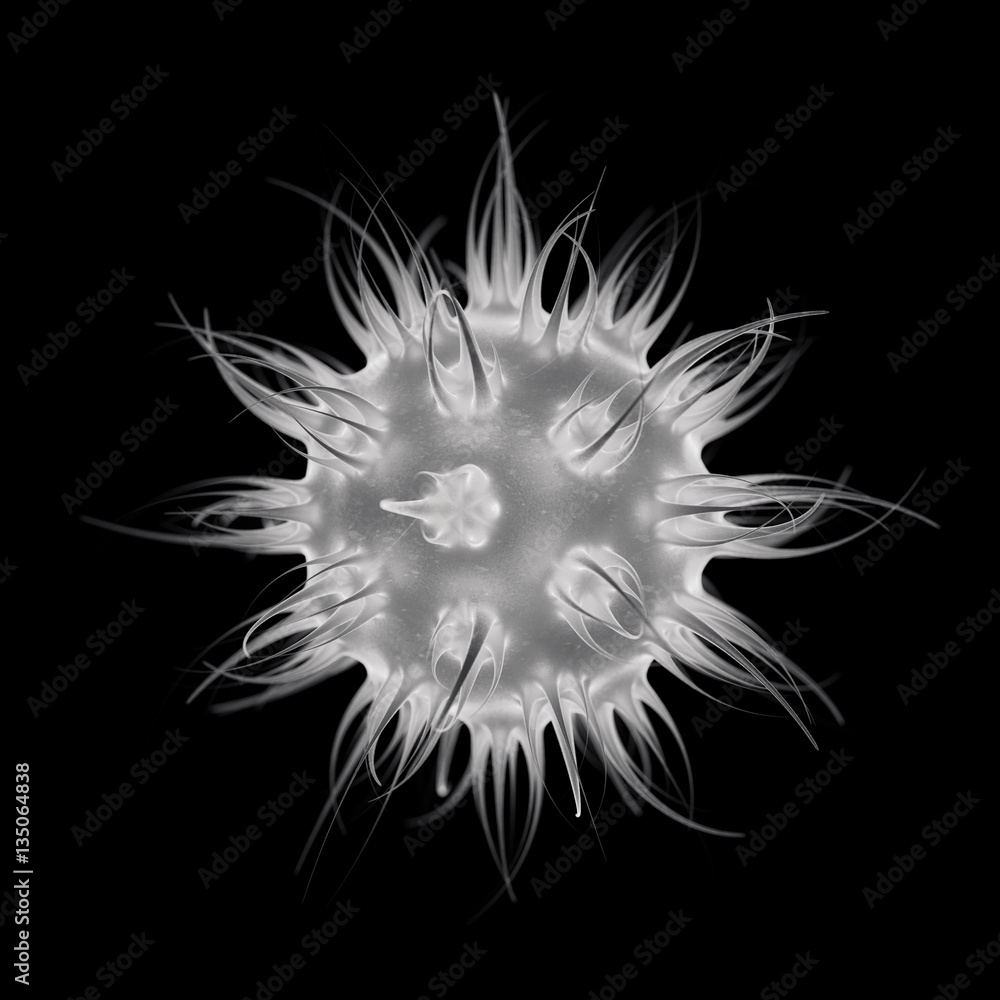 Poster abstract virus, bacteria or microbe. 3d rendering