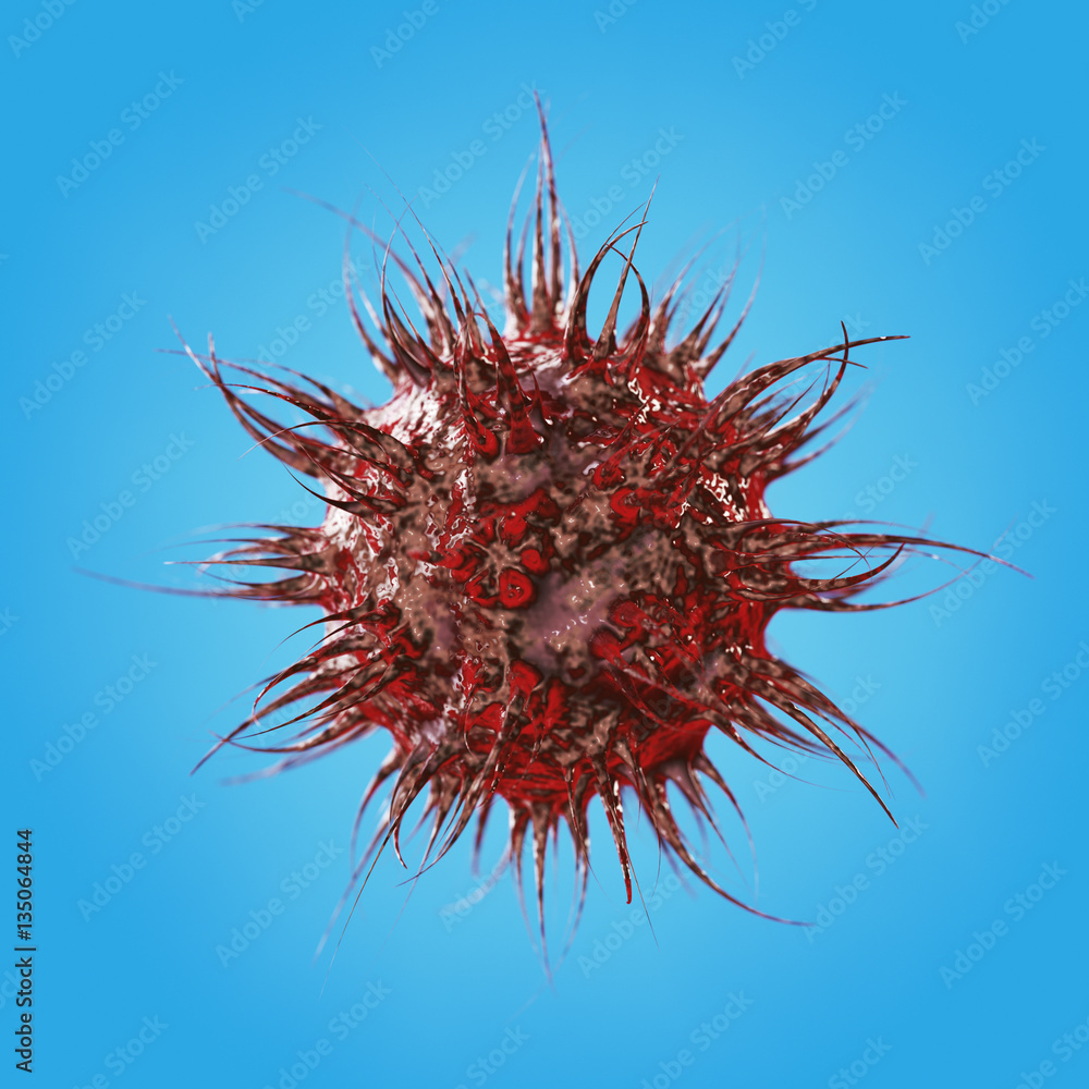 Poster abstract virus, bacteria or microbe. 3d rendering