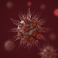 Abstract Virus, Bacteria or Microbe. 3d Rendering