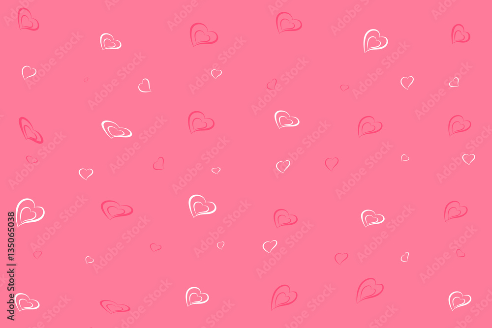 Poster valentine's day background with hearts. 3d rendering
