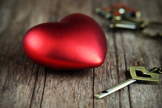 Heart and key.