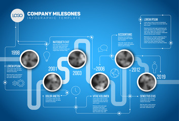 Vector Infographic Company Milestones Timeline Template
