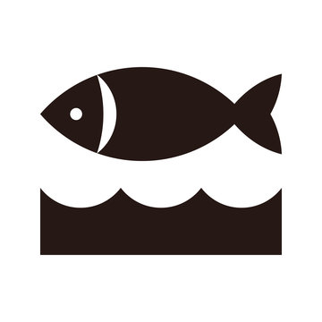 Fish and waves icon