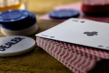 Obraz na płótnie Canvas Playing Cards on wooden table