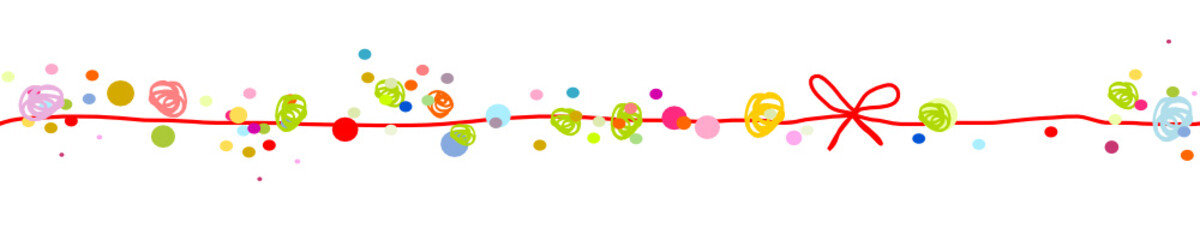 Band Banner Schleife Bunt Farbig Konfetti Hintergrund Vektor