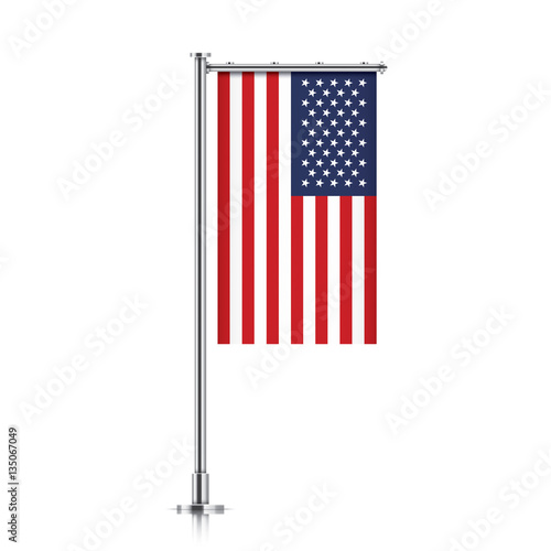united states of america vector banner flag hanging on a silver united states flag template