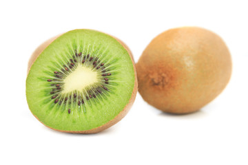 Fototapeta na wymiar Cut of kiwi fruits isolated on white background.