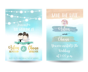 Naklejka premium Wedding template collection for banners,Flyers,Placards with flo