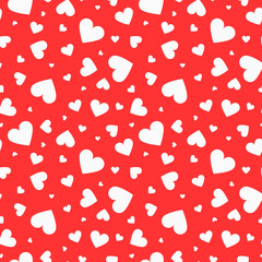 Mosaic seamless pattern with white hearts.