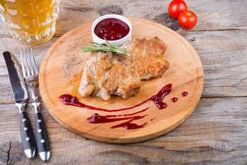 Fried pork steak