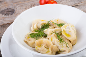 Steamed dumpling with herbs