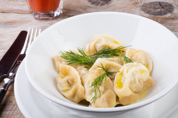 Steamed dumpling with herbs