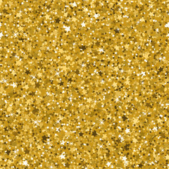 Seamless yellow gold glitter texture made with tiny stars.