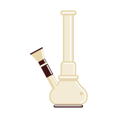 Isolated bong on white background. Equipment for smoking drugs. Idea of dependency, addiction. Weed.