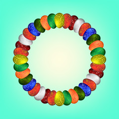 Obraz premium round frame of Easter eggs