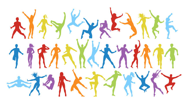 Isolated colorful dancers set on white background. Dance pose. Healthy lifestyle and getting energy.