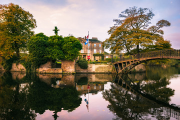 Walton Hall in a scenic setting of rolling parkland with its own
