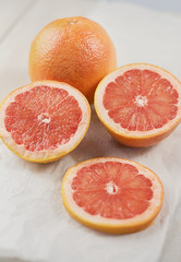 Naklejka na ściany i meble Grapefruit in a cut.