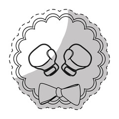 contour boxing gloves to defend women icon design image