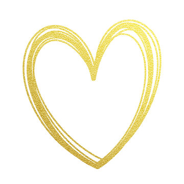 Love Valentine heart gold glitter vector