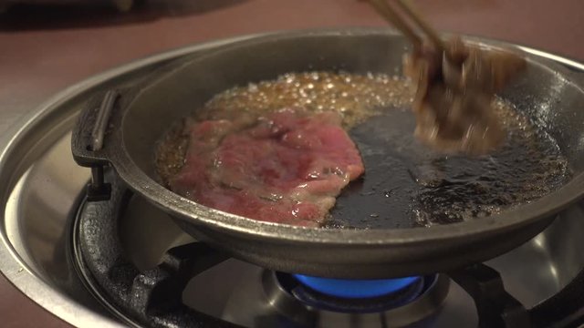 Japanese sukiyaki a5 Matsusaka beef , 4k video