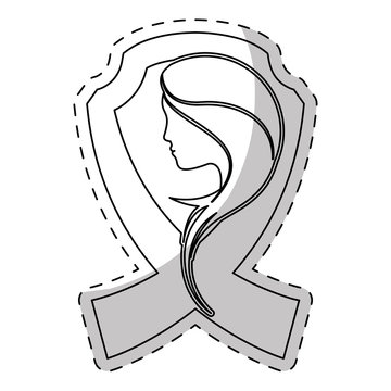 recommend clip art: contour breast cancer ribon with woman symbol image design