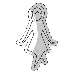 contour abstract woman icon image vector illustration design