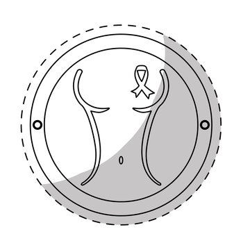 recommend clip art: contour breast cancer signal image design icon