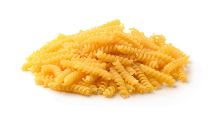 Spiral pasta isolated on white