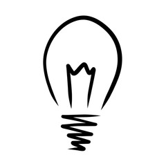 Simple flat hand drawn bulb