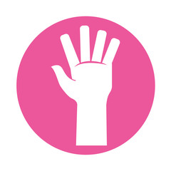 emblem hand open image icon design, vector illustration