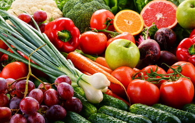 Naklejka na ściany i meble Assorted raw organic vegetables