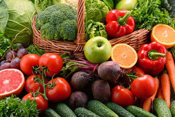 Assorted raw organic vegetables