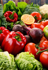 Assorted raw organic vegetables