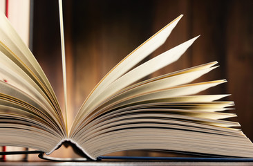 Composition with hardcover books