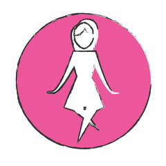 emblem abstract woman icon image vector illustration design