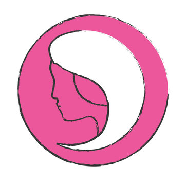emblem feminist defense image icon, vector illustration design