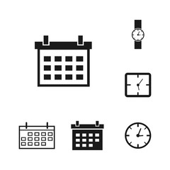 Time set, clock and calendar icon