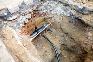 branch pipe in the ground for natural gas