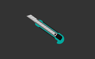 Obraz premium Paper knife flat icon Vector.