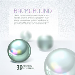 Abstract metal sphere background with focus effect