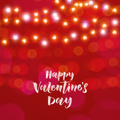 Hearts valentine garland glitter pattern background