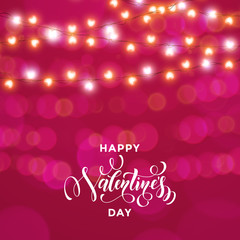 Hearts valentine garland glitter pattern background