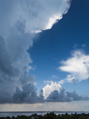 Fototapeta na wymiar Clouds and sky after a summer storm in Cancun, Mexico