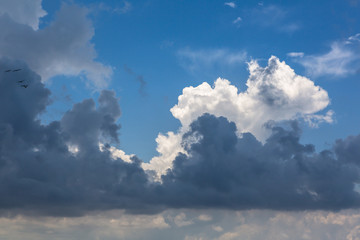 Clouds and sky after a summer storm in Cancun, Mexico