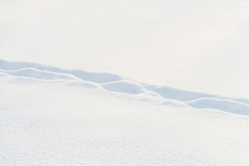 Fototapeta na wymiar Foot Steps In Fresh White Snow