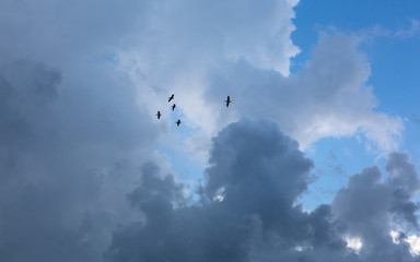 Clouds and sky after a summer storm in Cancun, Mexico