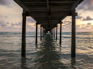 Under the Bridge into the sea at sunset with explore twilight sk