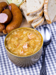 Bigos, Polish sauerkraut and sausage stew with ingredients